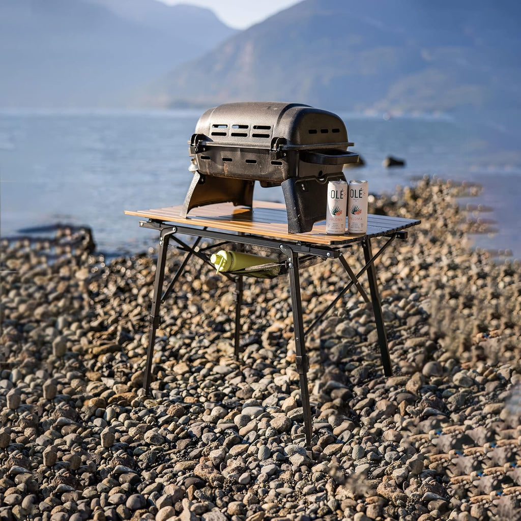 Portable Folding Table for Picnic, Camping Tables that Fold up Lightweight, Aluminum Table with Telescopic Legs, Camp Kitchen Table for Beach Trips and Outdoor Parties